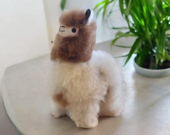 Alpaca cuddly toy made of real baby alpaca fur 23 cm - 100% handmade - extremely soft
