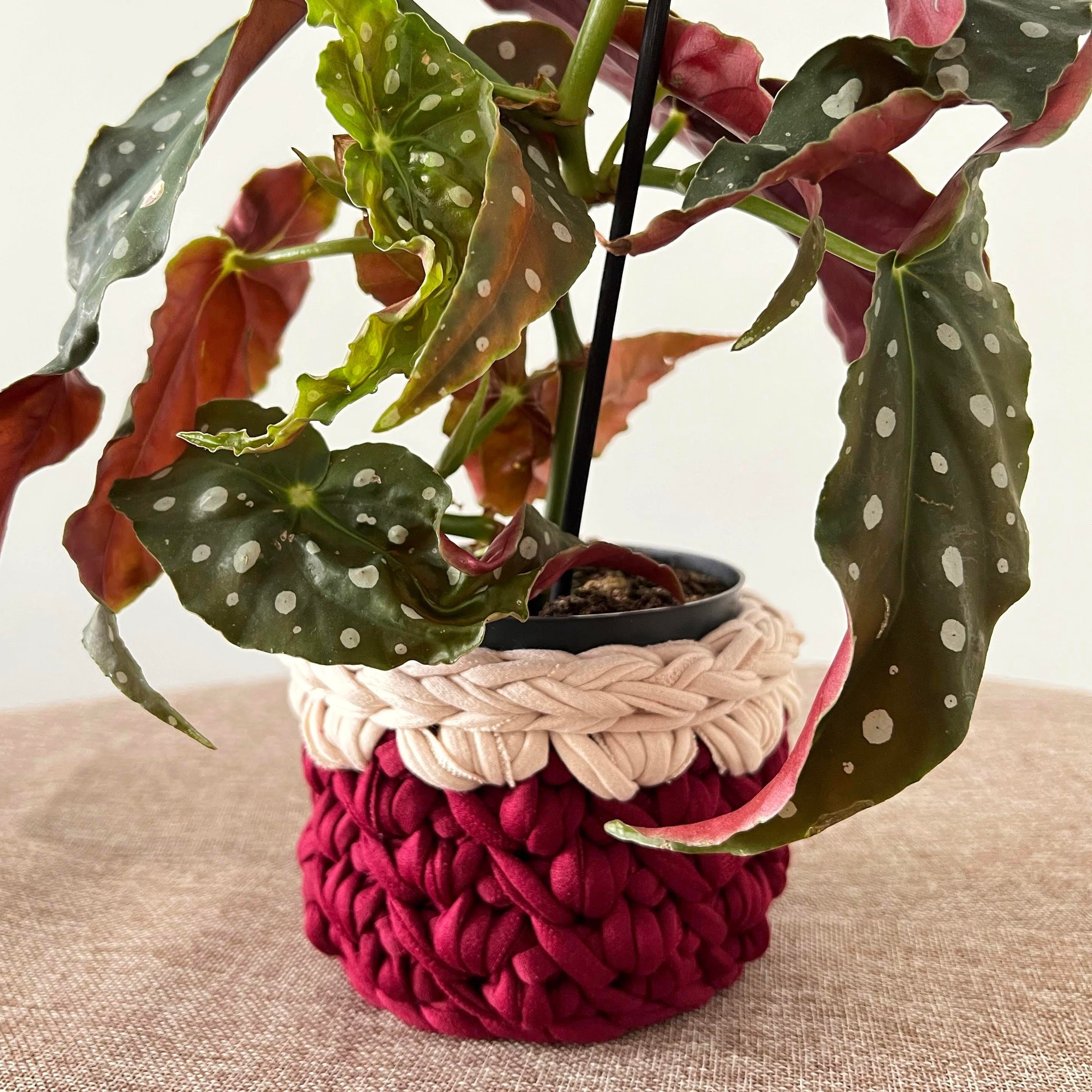 Panier Au Crochet - Vin et Beige