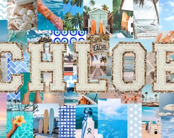 Custom Blue Beach Monogram Desktop Wallpaper Collage - Etsy Finland Custom Blue Beach Monogram Desktop Wallpaper Collage - Etsy Finland