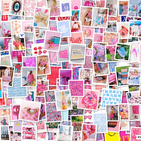 350 Photos Preppy Wall Collage Photo Kit (digital download)