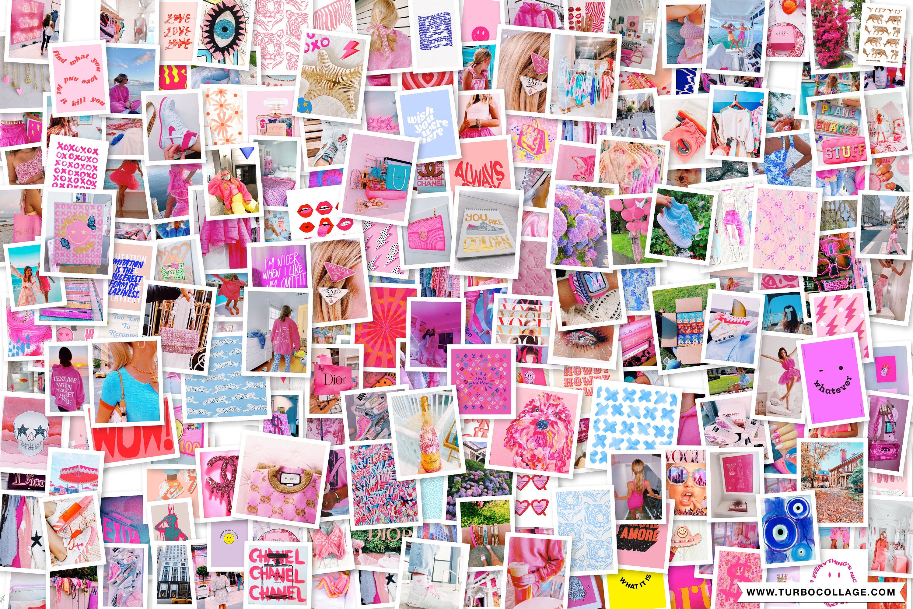 Download Pink Themed Luxury Brand Preppy PFP Collage Wallpaper