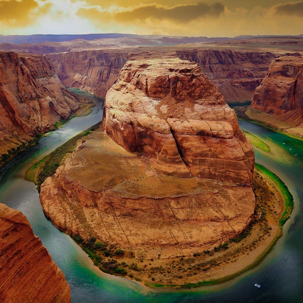 Grand Canyon National Park, Horseshoe Bend, Canvas Wall Art Photo Prints, Dramatic Landscape,Wall Decor for Home or Office