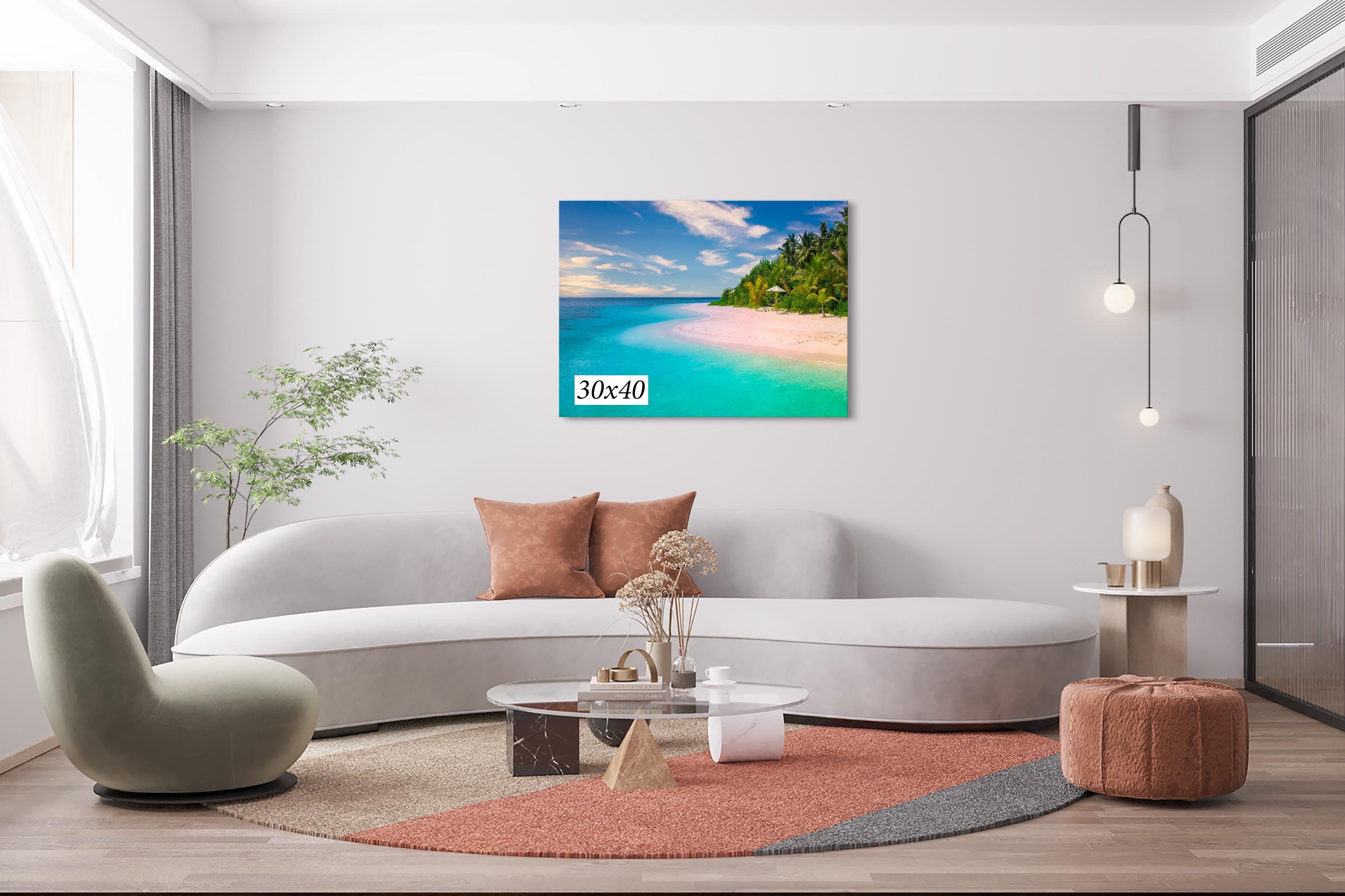 Tropical Beach Paradise Photo Print, White Sandy Beach, Turquoise