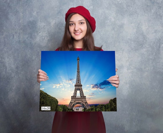 Quadro Su Tela Torre Eiffel Parigi - Stampa Digitale Su Tela Con Cornice In Vero Legno, 60x40 Cm, Made In Germany - 2