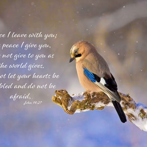 John 14:27 Wall Art, Peace I Leave With You, Inspirational Canvas Wall Art Prints, Christian Religious Decor for Home