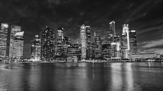 Cityscape black and white discount