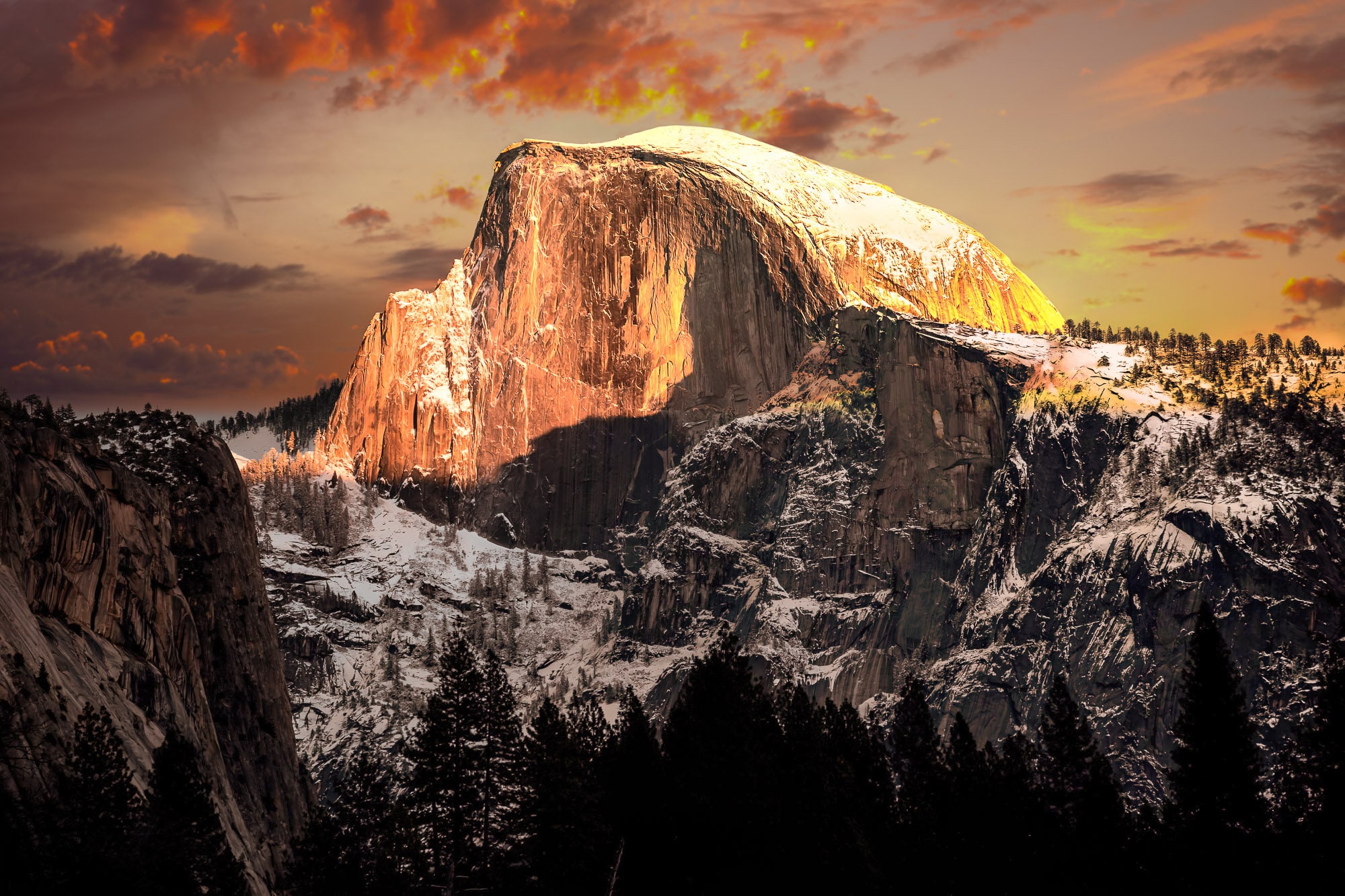 Yosemite Half Dome Sunrise Canvas Print: Dramatic Landscape Wall Art - Etsy, image size:2000x1333