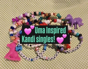 Cheval préféré Uma Umamusume, joli derby inspiré des bracelets kandi, bracelets d'amitié