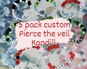 Lot de 5 ou 10 bracelets kandi inspirés de Pierce le voile