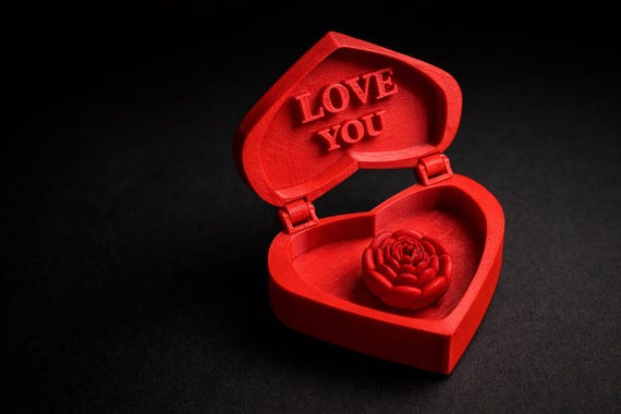 Heart Box with Rose STL