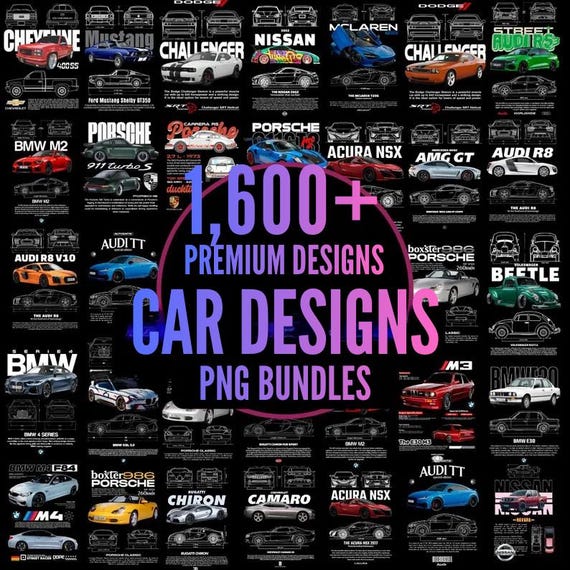 1600+ Car Designs PNG Bundle