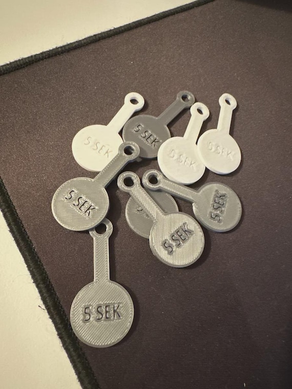 Shopping Cart Coin Keychain: 5 SEK Euro Token (3D Printable STL File)