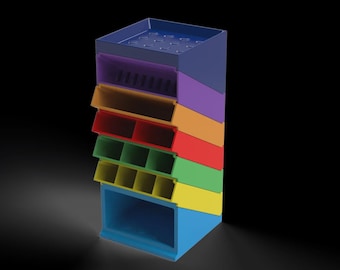 Organizzatore da scrivania modulare: contenitore per ufficio impilabile stampabile in 3D (file STL) / Soluzione di archiviazione stampabile / Download immediato