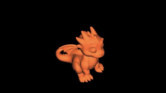 Baby Dragon Figurine: 3D Printable Fantasy Model (Digital File) thumbnail 2