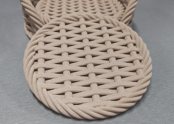 Woven Basket Coaster: Stylish Drink Mat (3D Printable File) thumbnail 2