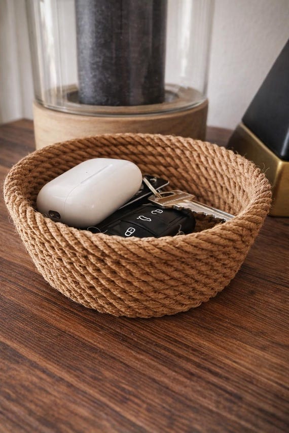 Spiral Rope Bowl 3D Model: Modern Minimalist Storage Design