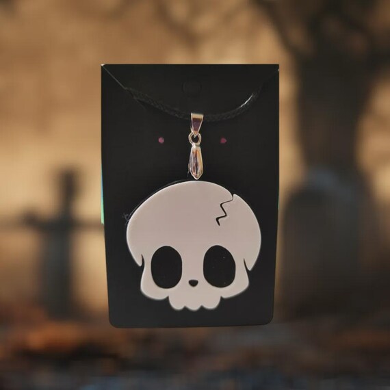 Cute Skull Earrings & Necklace 3D Model – Spooky Chic Jewelry thumbnail 3