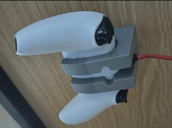 Gaming Desk PS5 Controller Holder (Under Table, Wired Controllers) thumbnail 4