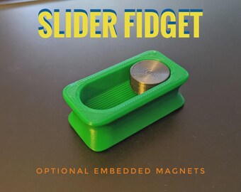 Magnetisk slider fidget-leksak - liten, bärbar stresslindrare i STL | Hjärngympa | 3D-utskrivbar leksak