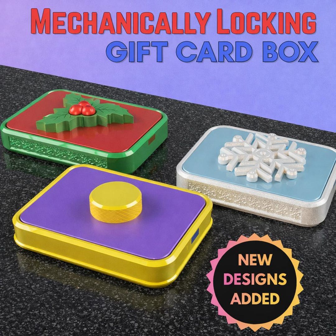Puzzle Lock Box STL: Mechanical 3D Printed Gift Card Holder (digital ...