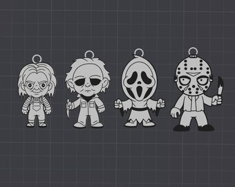 Horror Movie Keychains - Spooky Charms | 3D Printable STL File | Keychain Stl