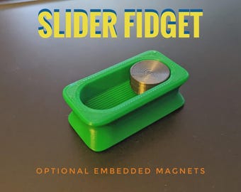 Slider Fidget-leksak: Magnetisk snäpprörelse (kompakt stresslindring) STL | Hjärngympa-present | 3D-utskrivbar leksak