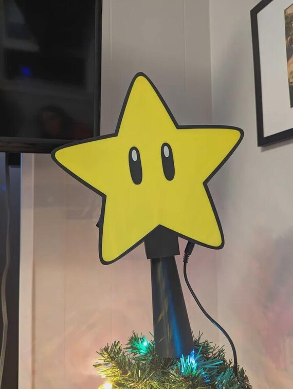 Gaming Star Tree Topper, Holiday Decoration (Lightweight, Bold Design)