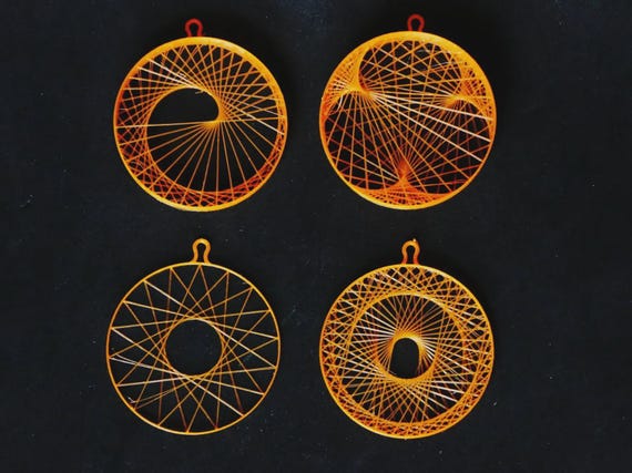 Minimalist String Art Ornaments, Geometric Holiday Shapes (3D Printable)