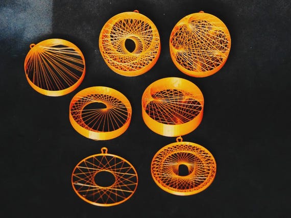 Minimalist String Art Ornaments, Geometric Holiday Shapes (3D Printable) thumbnail 5