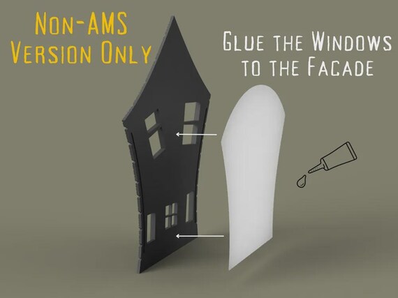 Haunted House Lantern: Halloween Tea Light Holder (3D Model for LED Candles) thumbnail 2