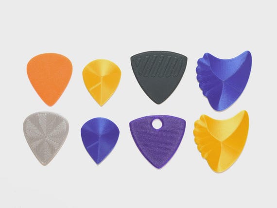 Custom Guitar Picks Set, 4 Shapes (Smooth and Textured Grip Versions)