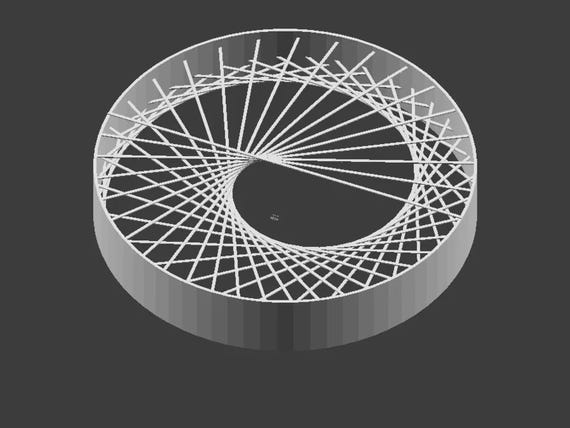 Minimalist String Art Ornaments, Geometric Holiday Shapes (3D Printable) thumbnail 6