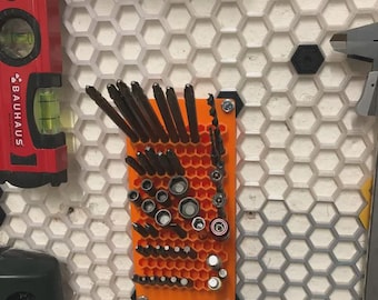 3D Printable Bit Holder for Honeycomb Wall Storage (STL File)