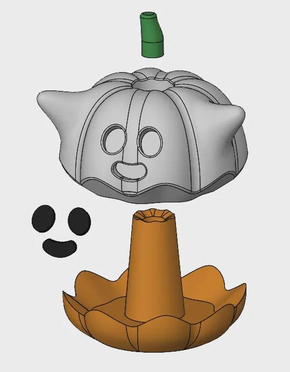 Ghost Pumpkin Halloween Decor thumbnail 2