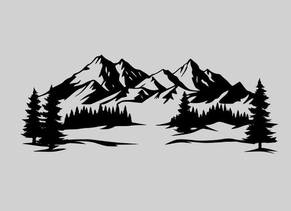 Mountain Range Wall Art STL File thumbnail 4