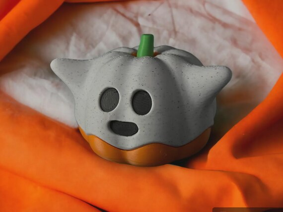 Ghost Pumpkin Halloween Decoration: Easy 3D Print, No Supports thumbnail 3