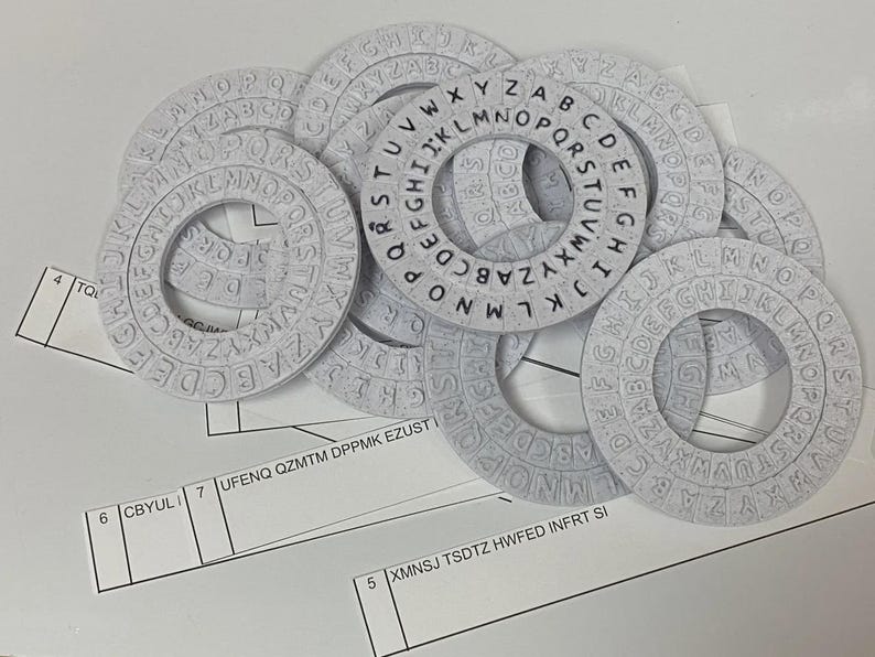 Anello cifrante di Cesare - Puzzle rotante con codice segreto immagine 1