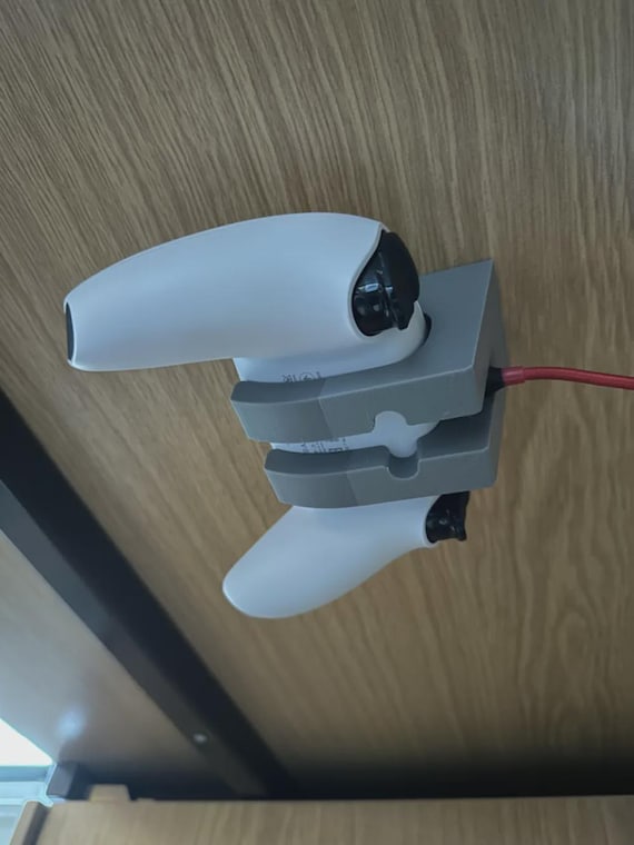 Gaming Desk PS5 Controller Holder (Under Table, Wired Controllers)