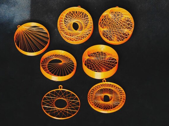 Minimal String Art Ornaments: Holiday Decor Set for Tree or Table thumbnail 5