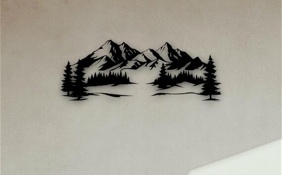 Mountain Range Wall Art STL File thumbnail 2