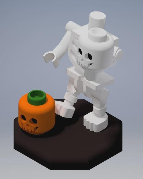 Brick Style Skeleton Figure: Spooky Halloween Decoration (3D Printable)