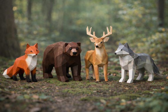 Low Poly Forest Animals STL