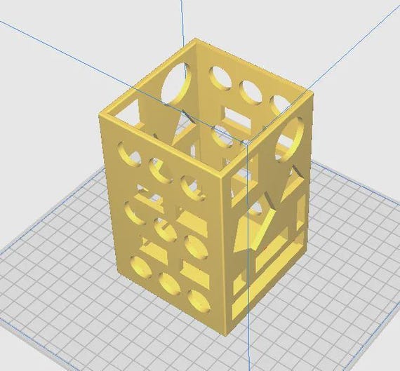 Desk Organizer: Geometric 3D Printed Design thumbnail 2