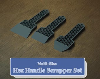 Set di raschietti con manico esagonale, misure multiple (file STL stampabili in 3D inclusi) / File STL digitale / Download immediato / Strumento per creatori / Fai da te per sport acquatici