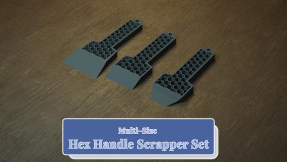 Hex Handle Scraper Set, Multi-Size (3D Printable STL Files Included)