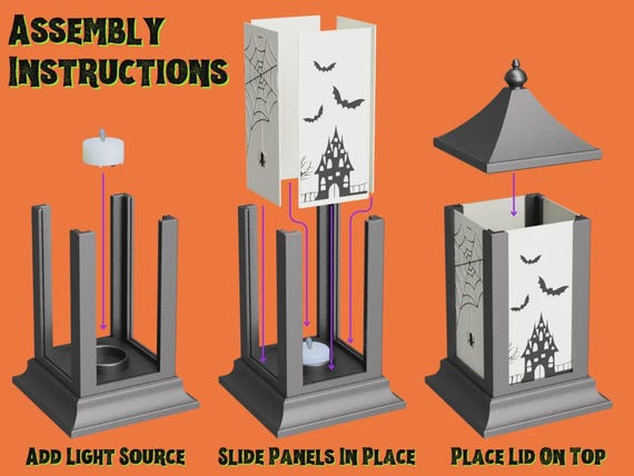 Halloween Lantern: Pumpkin Design with Interchangeable Panels thumbnail 2