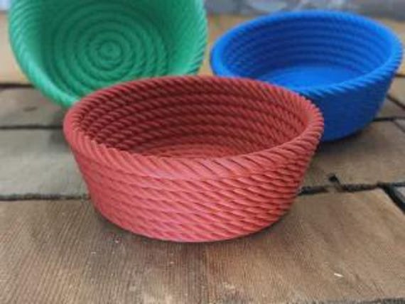 3D Printed Rope Bowl: Spiral Design thumbnail 3
