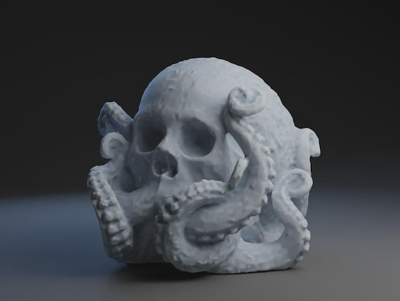 Octopus Skull Print: Horror and Sci-Fi Decor (3D Files Included)