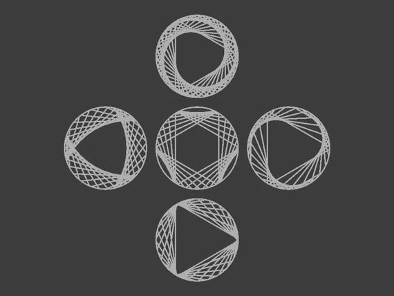 Minimalist String Art Ornaments, Geometric Holiday Shapes (3D Printable) thumbnail 4