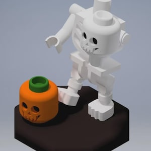 Halloween Skeleton 3D Model – Brick Style Figure – Fun LEGO-Inspired Spooky Print – STL File